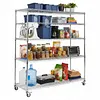 [US Local Warehouse] 5 Tier Wire Storage Rack with Wheels Garage Shelving Each Layer Support 250KG Shelving Units 70.87x59.76x23.98in for Warehouse Hospital Commercial Space