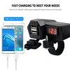 Dual USB Dual Port Power Supply Adapter 5V 3.4A Voltmeter Motorcycle USB Charger
