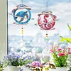 2pcs DIY Diamond Painting Seahorse Turtle Wind Chimes Crystal Window Suncatcher Craft Set Birthday Gifts Home Garden Decor