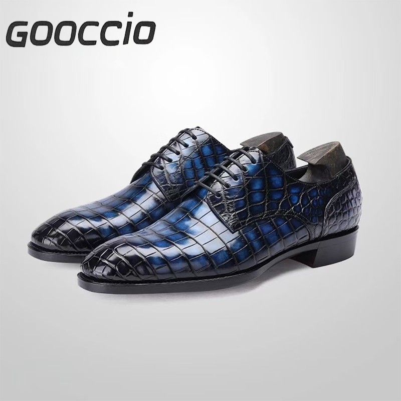 MY235 Crocodile Leather Dress Shoes/Derby Shoes For Men GOOCCIO   