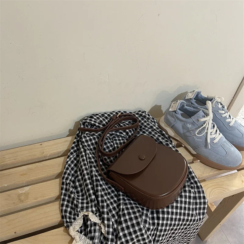Red Fashion Shoulder Bags for Women Vintage Solid Color Small Aesthetic Crossbody Bag All-match Simple New Female Handbag Aiertu
