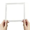 2Pcs Diamond Art Square Auxiliary Frame 3D Printing Diamond Art Desk Positioning Frame Lightweight for Boys Girls Adults Students Home Office Leisure (Cream White small)