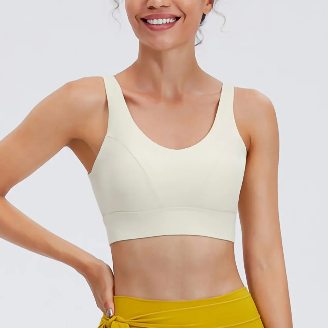 Fixed one-piece elastic sports bra