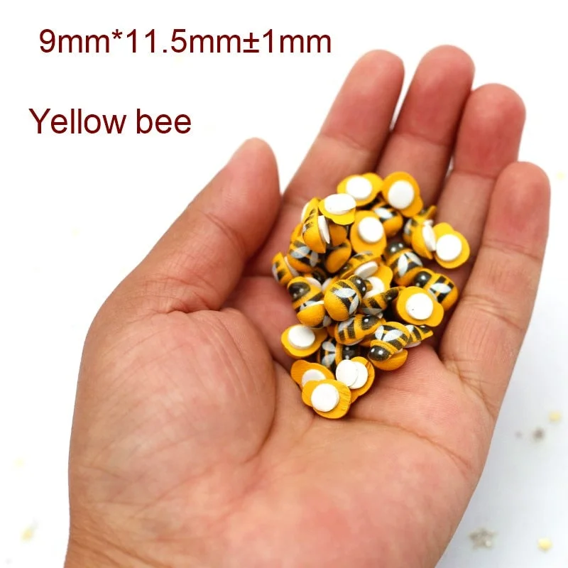 MINI Wood Bee Ladybug Colorful with Glue Home Refrigerator Wall Decoration DIY Handmade Child Gift Party Accessories 50/100pcs