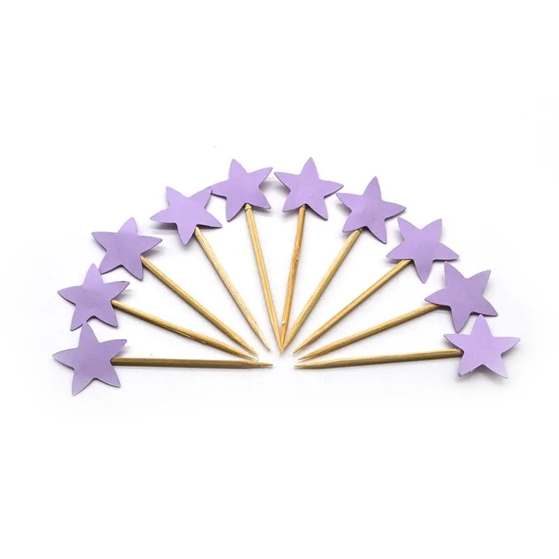20 Pcs Handmade Lovely Glitter Heart Star Cupcake Toppers Birthday Wedding Party Decoration Cake Decoration Food Picks Supplies