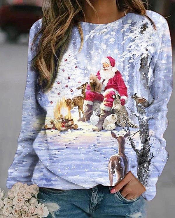 Christmas Santa Claus Digital Printed Sweatshirt