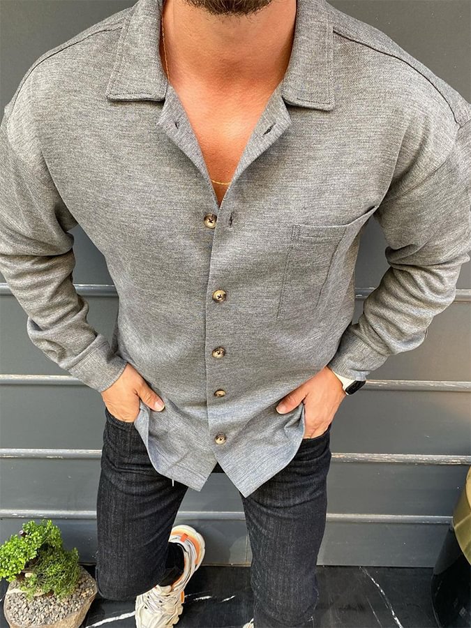 Gray Minimalist Buttoned Jackets