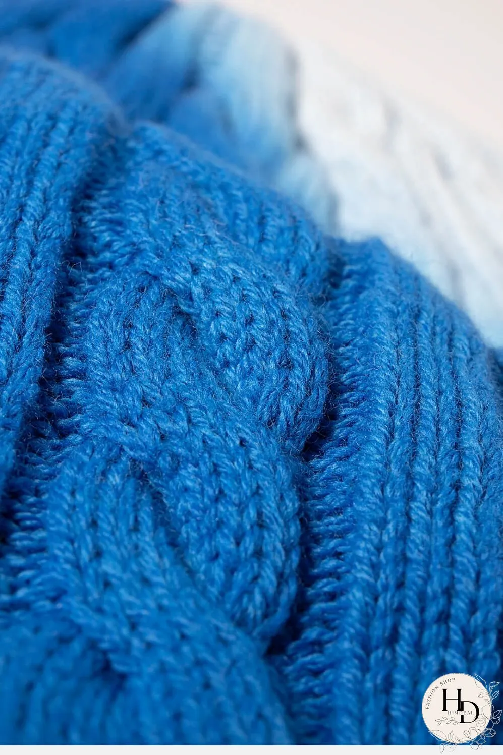 Contrast Tie-Dye Cable-Knit Cuffed Beanie