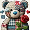 Patch Rose Teddy Bear-11CT Stamped Cross Stitch 40*40cm tapestrymarket