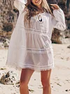 Chiffon Loose Split-Joint Long Sleeve Vacation Mini Dress