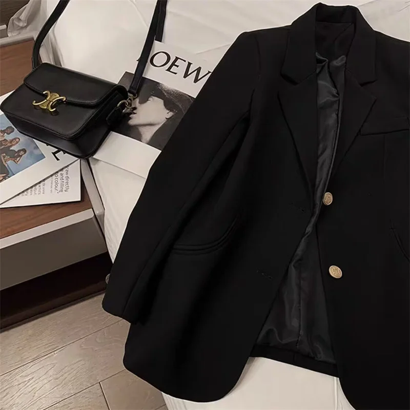 Toloer Toloer Suit Jacket Female GJ Sense Spring Autumn 2024 New Korean Version Fashion In The Long Small Suit Woman-Outfit Ideas