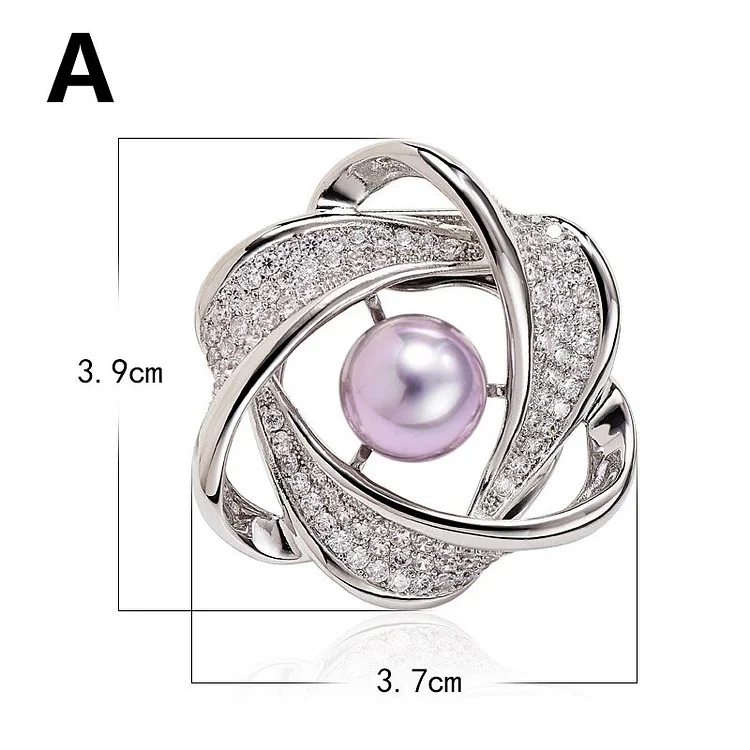 Trendy Rhinestone Brooches Pins Crystal Flower Pearl Scarf Buckle Brooch Women Shawl Ring Clip Scarves Fastener Holder