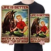 Girl And Horse - Vintage Metal Signs - 20*30cm/30*40cm - Western