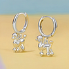 Poodle Hoop Earrings 925 Sterling Silver 