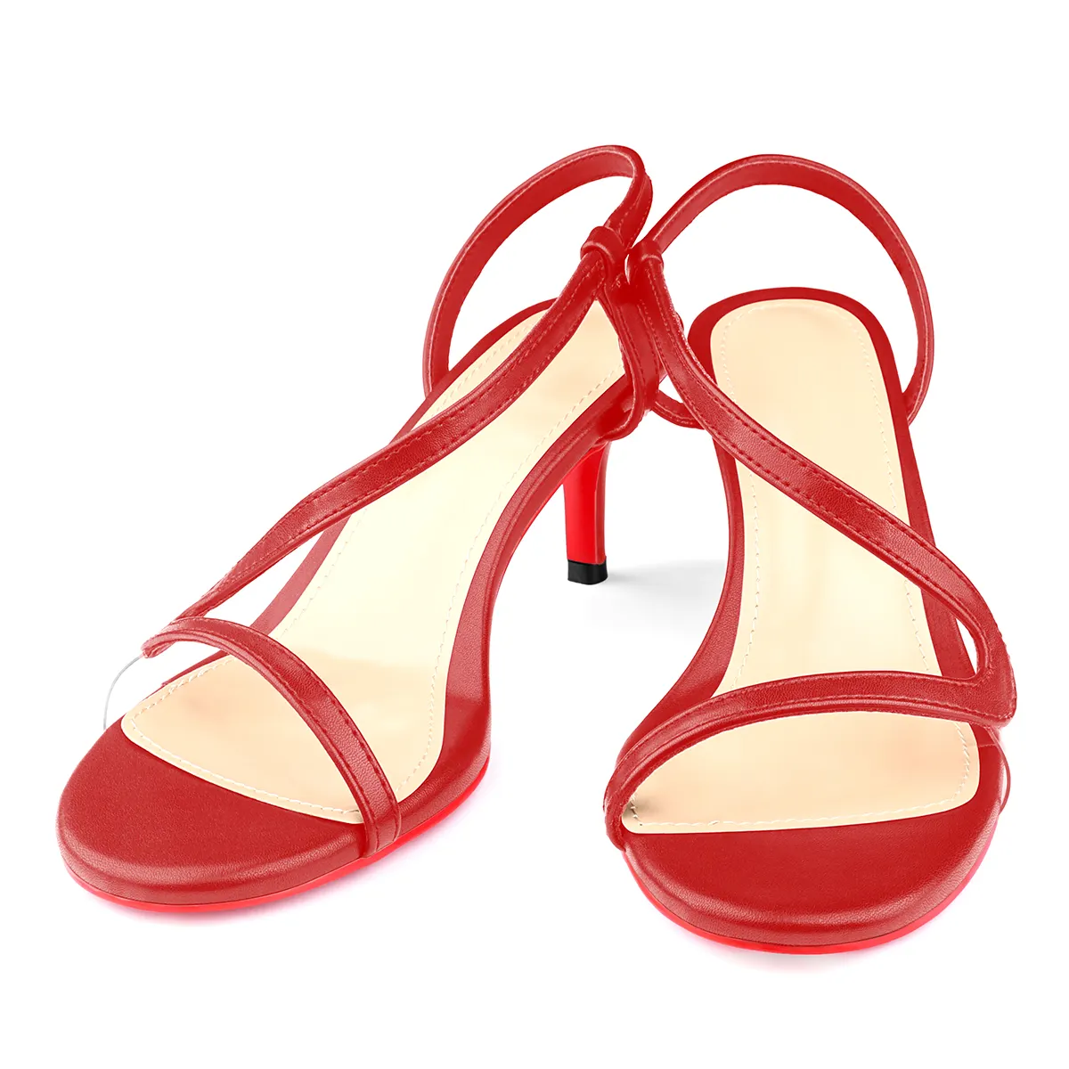 65mm Spotlight Wavy Straps Sandals Red Bottom Stilettos-vocosishoes