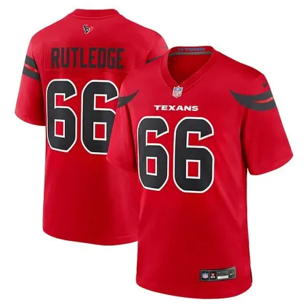 Men's Houston Texans #66 Keylan Rutledge Red 2026 NFL Draft Game Jersey