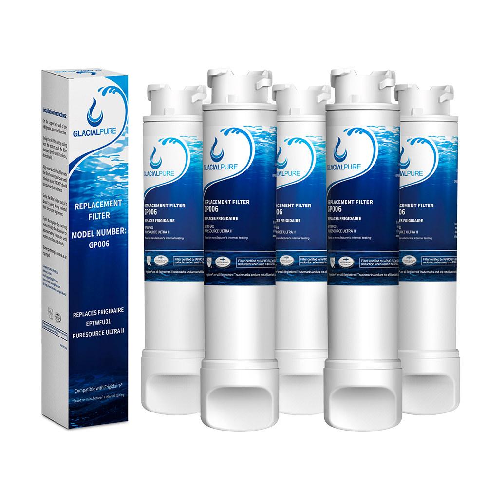 GlacialPure Replacement For Frigidaire EPTWFU01 Water Filter 5 Packs