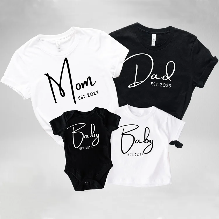 BlanketCute-Personalized family Cotton Letter Casual T-shirt | 66