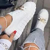 Gioiacombo&trade; 2022 nuove scarpe casual da donna con decorazione a catena con plateau e punta tonda