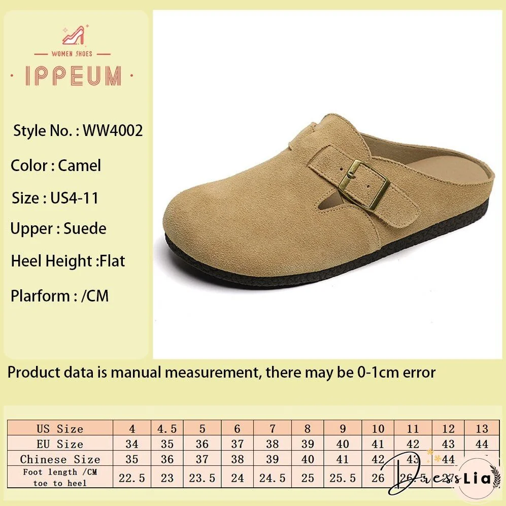 Joskka Women's Mules Casual Clogs Slippers New In Summer Outdoor Round Toe Flats Big Size Designer Dupes Shoes