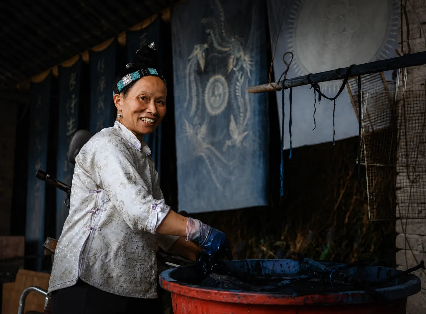 Handmade batik artisans in Guizhou