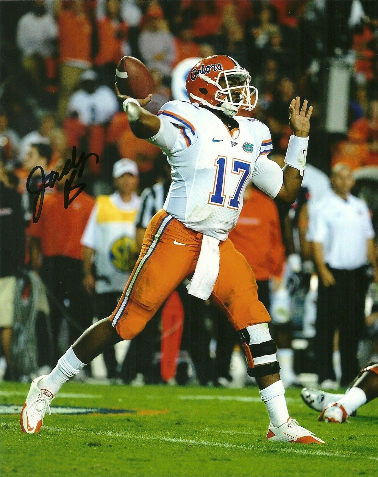 JACOBY BRISSETT HAND SIGNED FLORIDA GATORS 8X10 Photo Poster painting W/COA