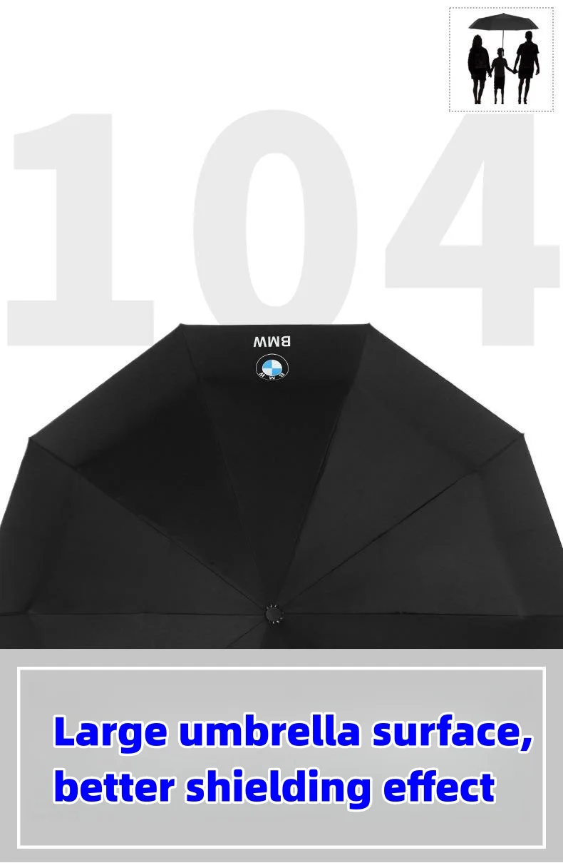 Car logo VIP business folding 10-bone black plastic umbrella