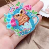 6Pcs DIY Diamond Painting Owl Keychain