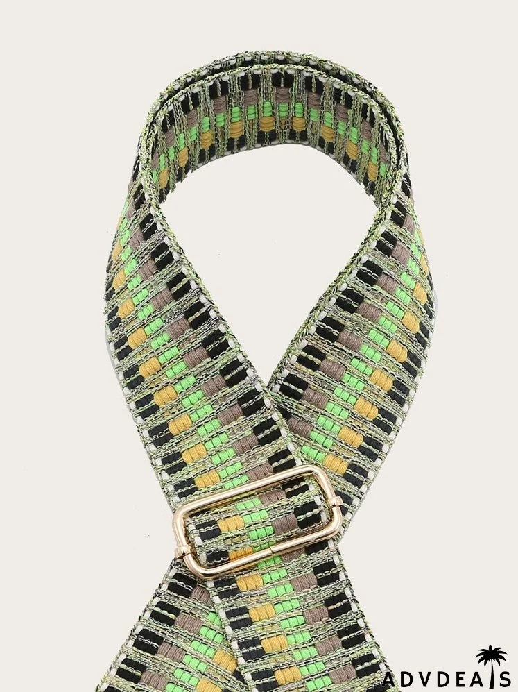 Colorblock Geometric Pattern Bag Strap