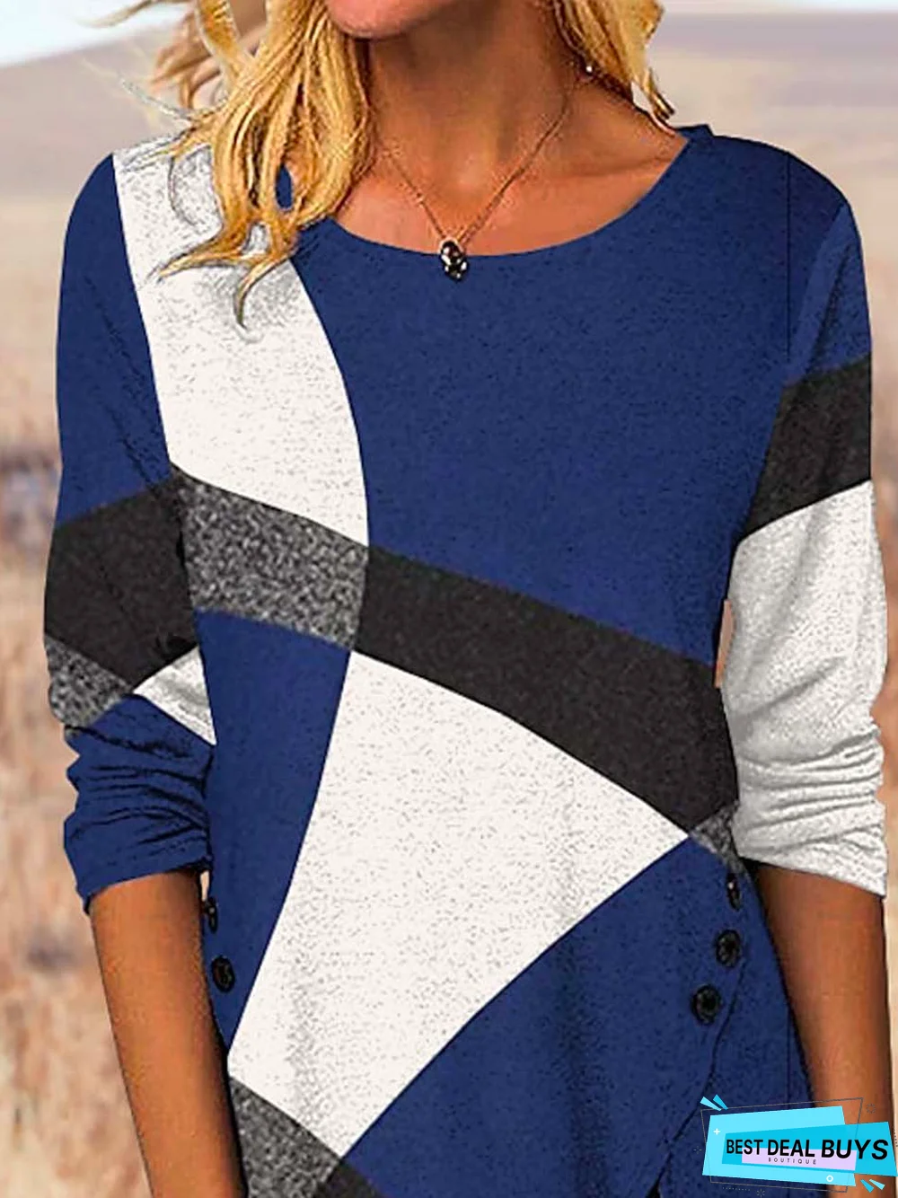 Buckle Casual Loose T-Shirt