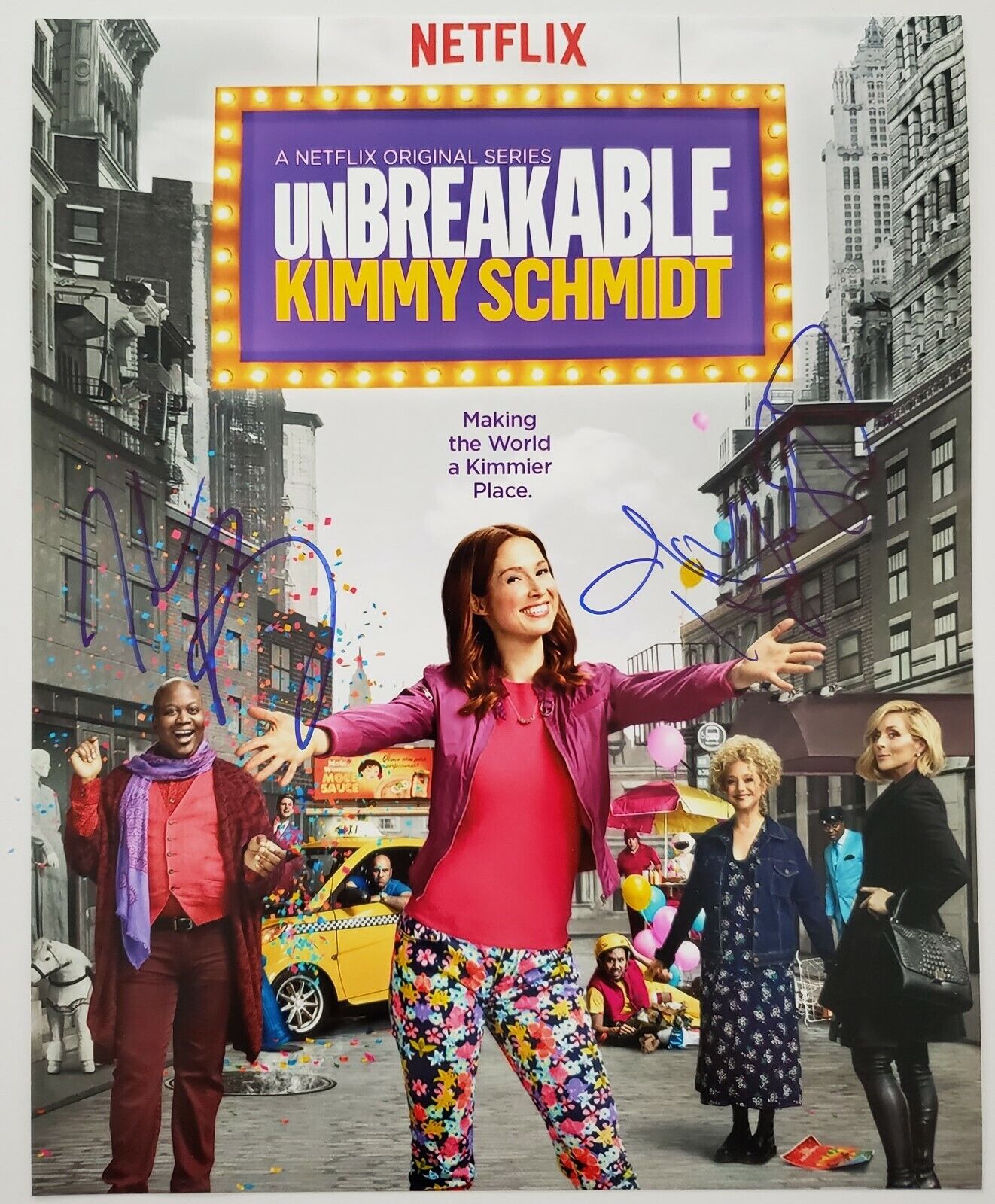 Jon Hamm Jane Krakowski & Tituss Signed Unbreakable Kimmy Schmidt 8x10 Photo Poster painting RAD