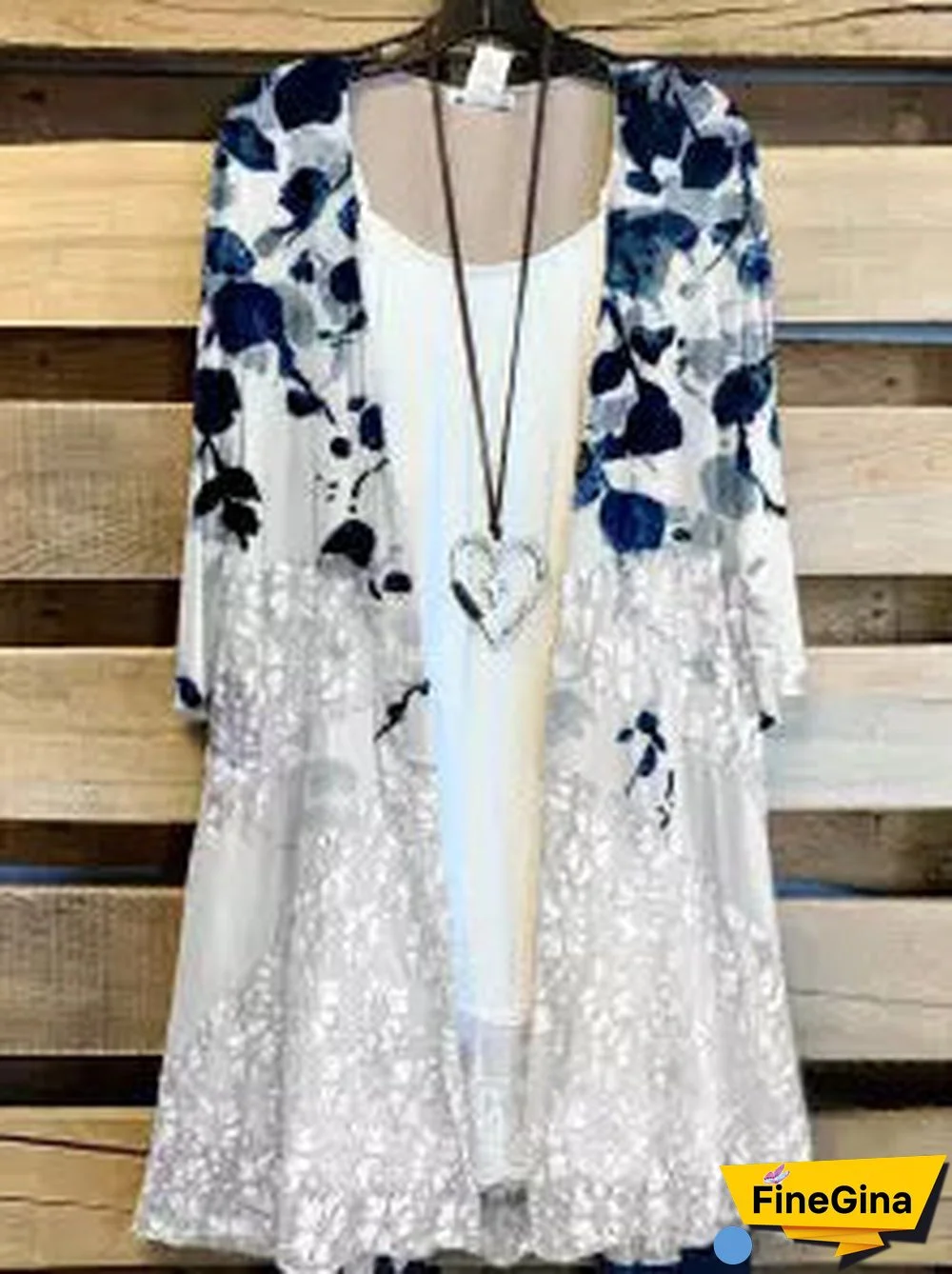 Women's Floral Printed Long Sleeve Stitching Cardigan