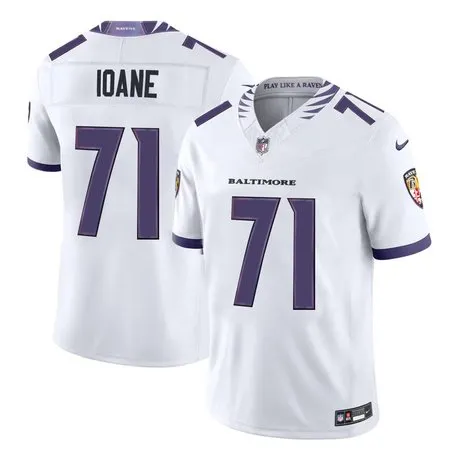 Men's Baltimore Ravens #71 Olaivavega Ioane White 2026 NFL Draft Vapor F.U.S.E. Limited Jersey