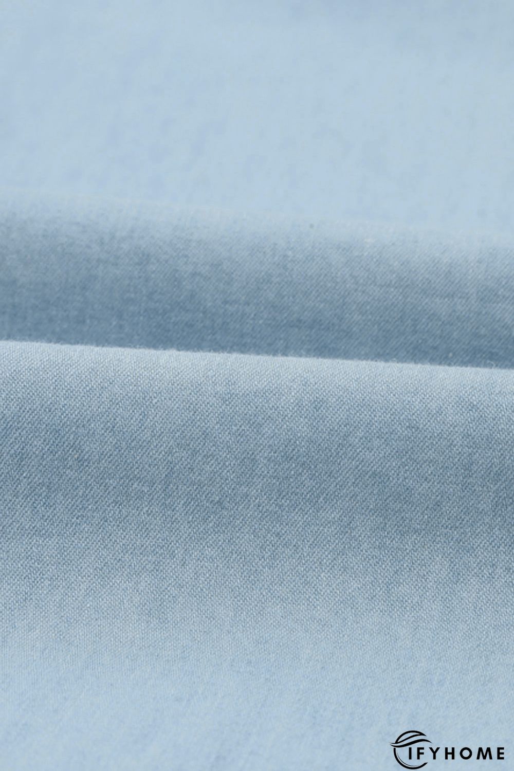 Sky Blue Chambray Shirt Short Sleeves Midi Dress | IFYHOME