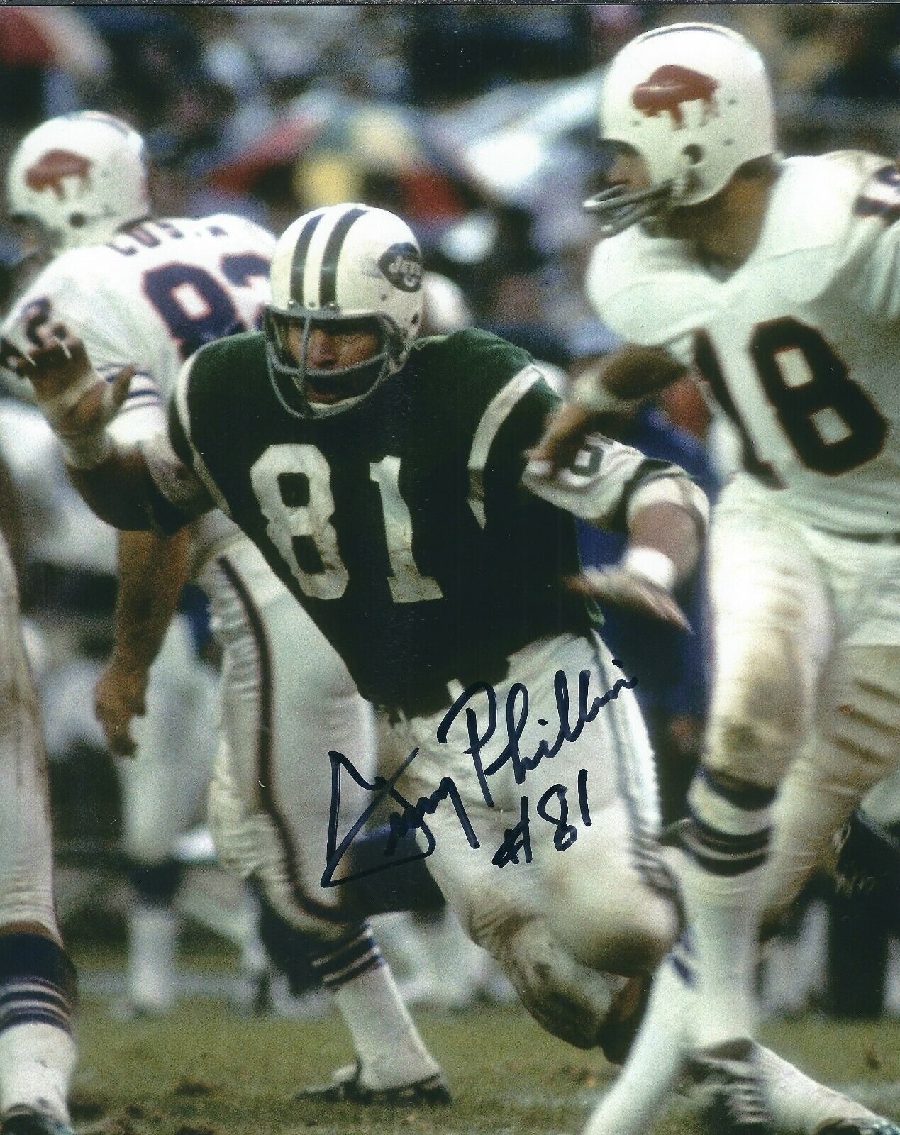 Autographed GERRY PHILBIN New York Jets 8x10 Photo Poster painting w/ COA