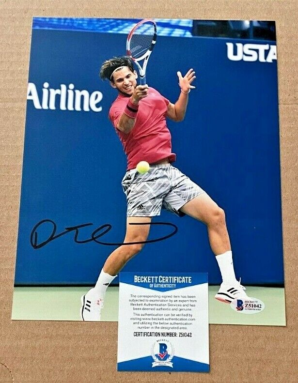 DOMINIC THIEM SIGNED TENNIS 8X10 Photo Poster painting BECKETT CERTIFIED #4