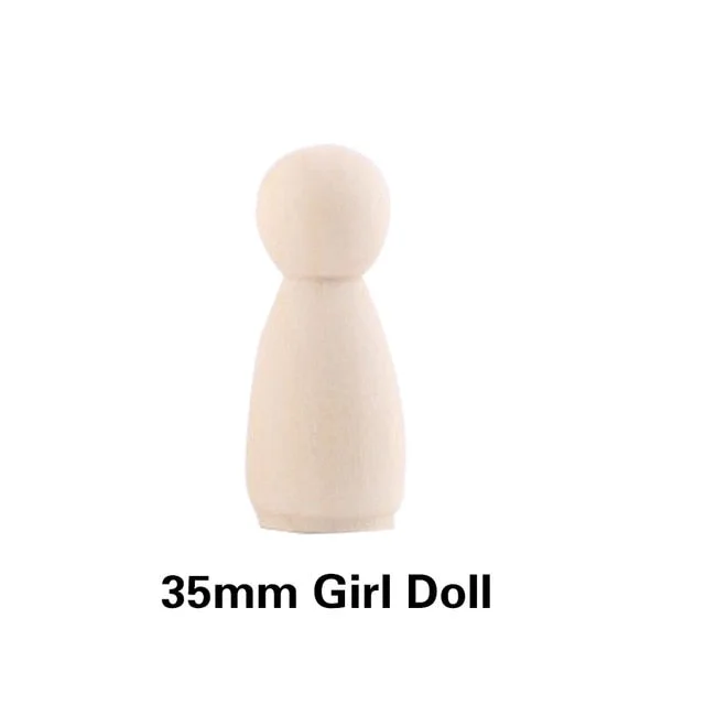 75mm/90mm Wooden Peg Dolls 5PCS/Lot Wood Dolls 35mm 43mm 55mmPainting DIY Home Nursery Decoration Women Men Wooden Peg Dolls