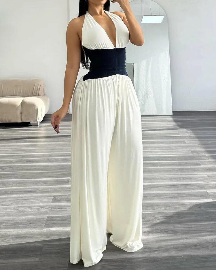 Halter Neck Loose Jumpsuit