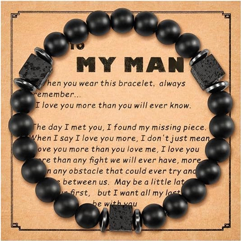 Men's Bracelet Natural Stone Beaded Bracelet Christmas Valentine's Day Thanksgiving Birthday Gift Men's Gift