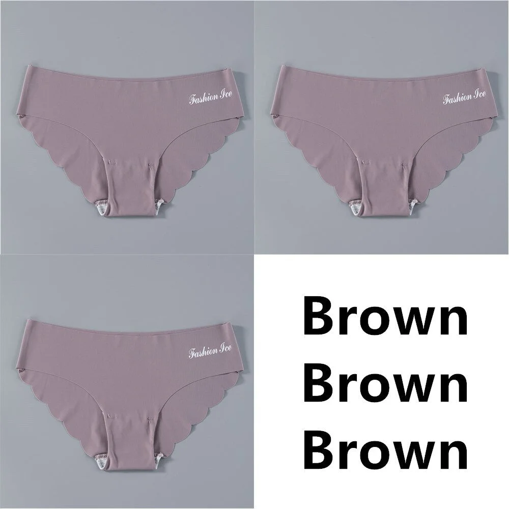 3pcs/lot Seamless Panties Ladies Thong Plus Size Women Sexy G String Low Waist Panty Solid Ice Silk Intimates Underwear M-XL New