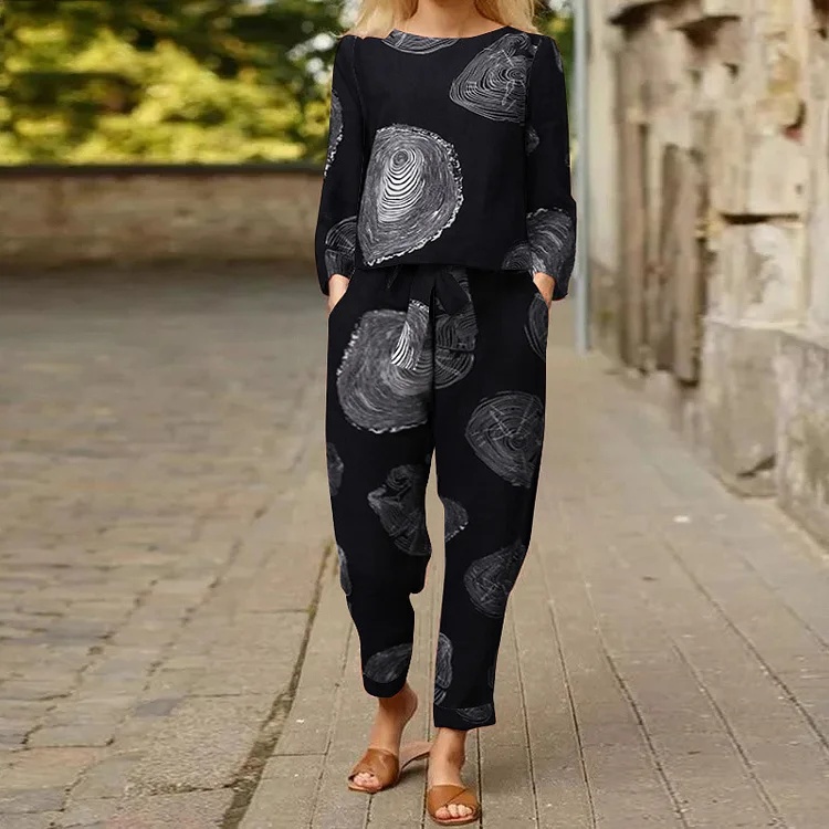 Casual Abstract Printed 2 Pieces Set