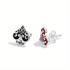 925 Sterling Silver Asymmetric Heart Shaped Stud Earrings