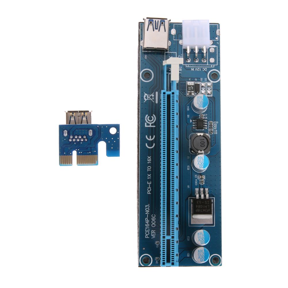

PCI-E 1x to 16x Mining Machine Extender Riser Adapter with 15Pin-6Pin Cable, 501 Original