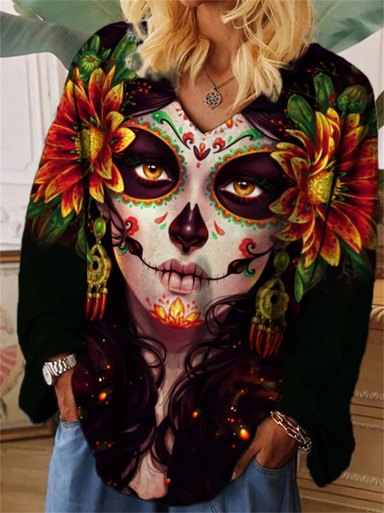 Day Of The Dead Art Oversize T Shirt