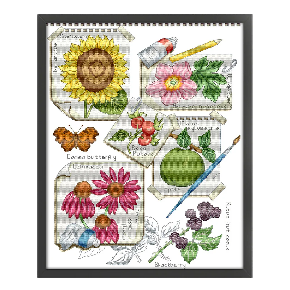 DIY Stamped Cross Stitch 14CT Partial Embroidery 37*50cm - Draw Autumn