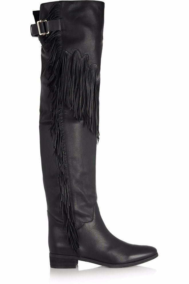 Women Tassel Flat over knee Boots Plus Size Thigh Boots Novameme
