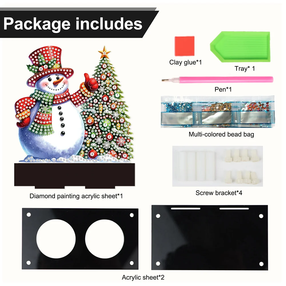 DIY Xmas Tree Snowman Diamond Painting Candle Holder Ornaments Aromatherapy Candle Holder