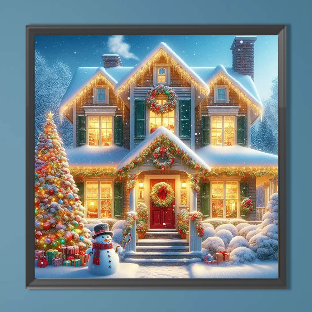 Diamond Painting - Full Round Drill - Christmas House(Canvas|30*30cm)