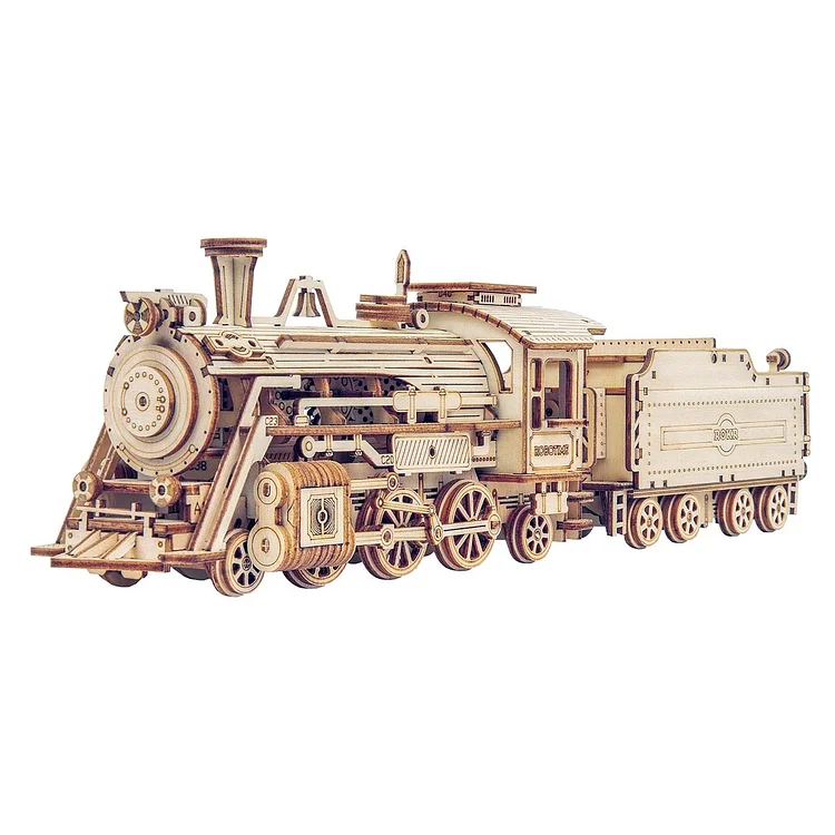 Puzzle 3D en bois - Maquette locomotive à vapeur ROKR MC501