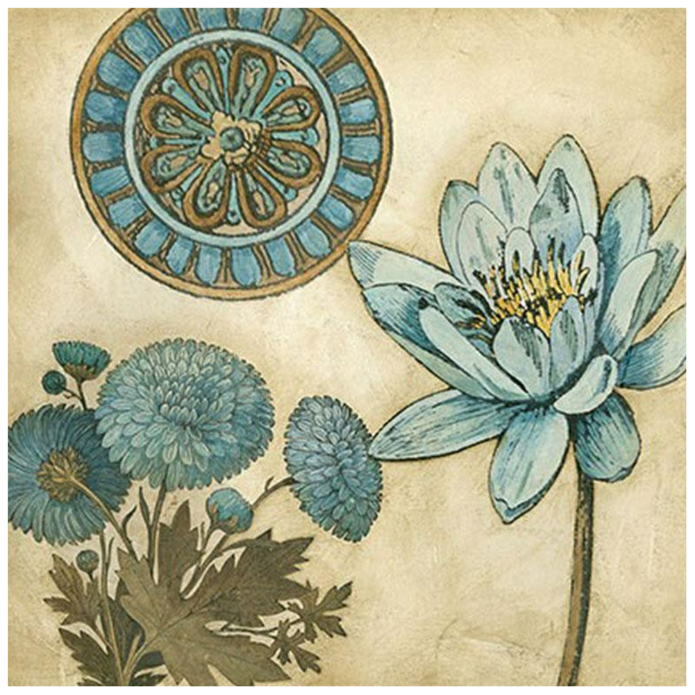

40*40CM - Round Drill Diamond Painting - Lotus Clock, 501 Original